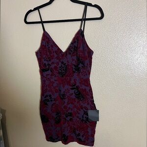 Lulu's Floral Mini Dress medium grunge whimsical witchy new